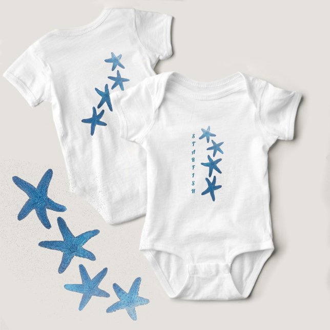 Nautic Blue Starfish Baby Strampler (Von Creator hochgeladen)