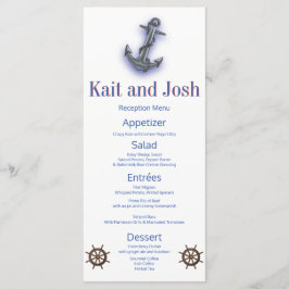 Nautic Boat Anchor Fabulous Sailing Wedding Menükarte