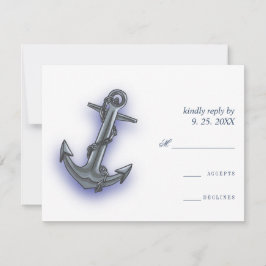 Nautic Boat Anchor Fabulous Sailing Wedding RSVP Karte