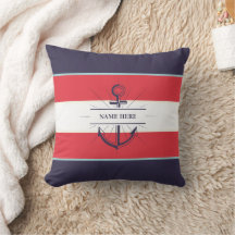 Nautic Boat Anchor Navy Blue White