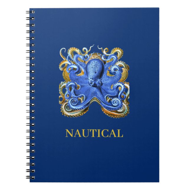 Nautic Boat Beach House Octopus Custom Notizblock (Vorderseite)