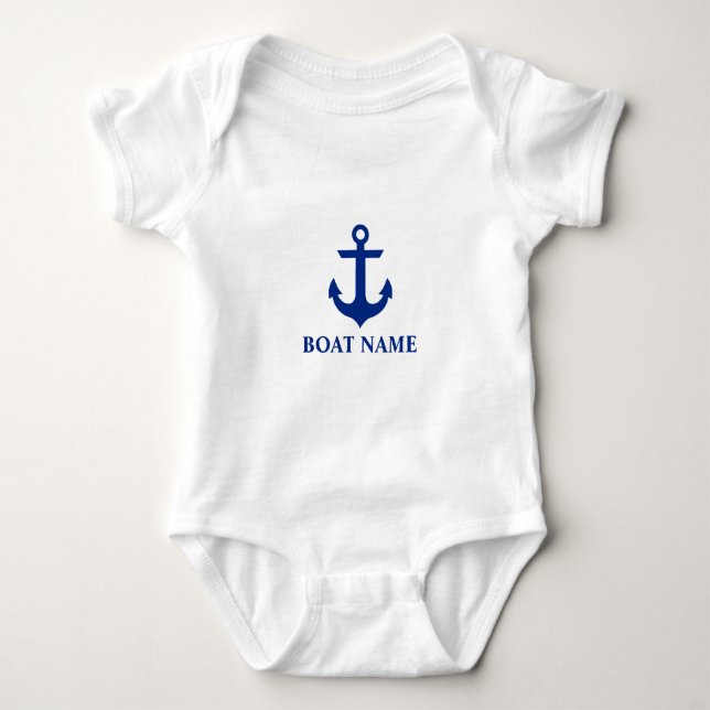 Nautic Boat Name Anchor Baby Baby Strampler (Vorderseite)