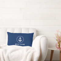 Nautic Boat Name Anchor Rope Navy Blue