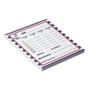 Nautic Bunco Score Pad Notizblock