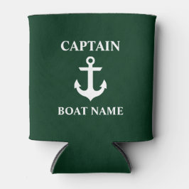 Nautic Captain Boat Name Anchor Green Dosenkühler