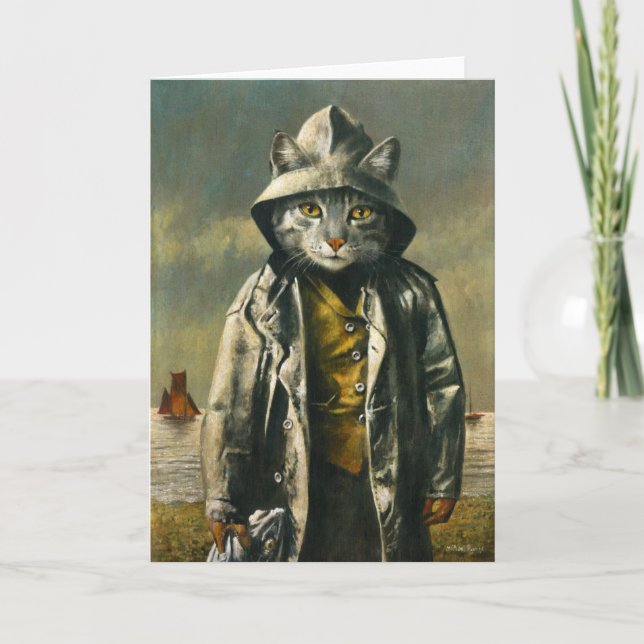 Nautic Cat Greetings Card Karte (Vorderseite)
