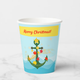 Nautic Christmas Anchor Pappbecher