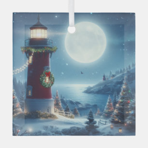 Nautic Christmas Leuchtturm Ornament Aus Glas