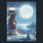 Nautic Christmas Leuchtturm Tischdecke<br><div class="desc">Frohe Weihnachten</div>