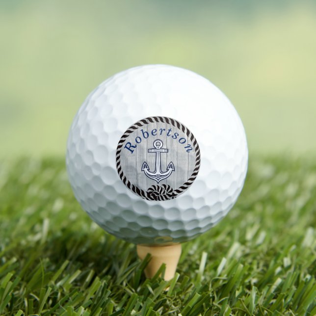 Nautic Coastal Anchor Name Navy Blue Golfball (Insitu T-Shirt)