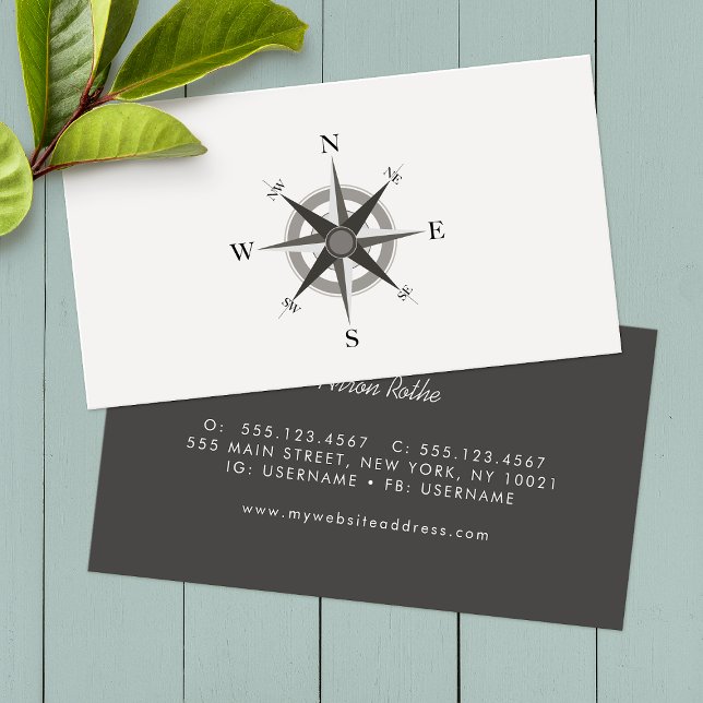 Nautic Compass Business Card Visitenkarte (Von Creator hochgeladen)