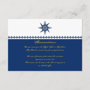 Nautic Compass Rose Navy Yellow Wedgesteg Begleitkarte