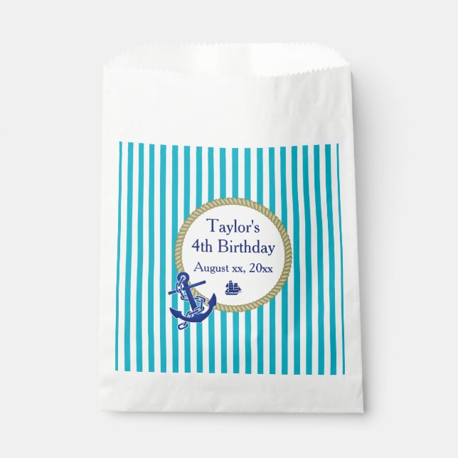 Nautic Custom Birthday Geschenktütchen (Vorderseite)