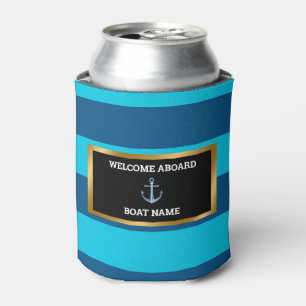 Nautic Customize Boat Name Anchor Navy Blue Dosenkühler