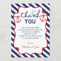 Nautic Dankeschön Card Baby Dusche Birthday Navy