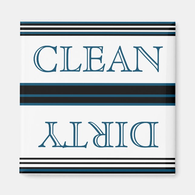 Nautic Dark Aquamarin Blue Disshwasher Dirty Clean Magnet (Vorne)