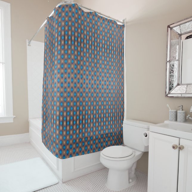 Nautic Diamond Pools & Stripes Pattern Duschvorhang (Beispiel)