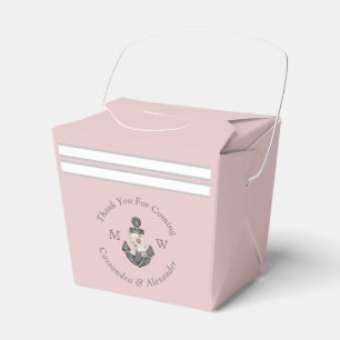 Nautic Floral Anchor White Blush Pink Rose Geschenkschachtel