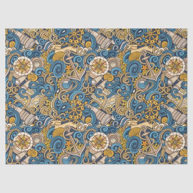 Nautic Gift Wrap Tissue Seidenpapier (Vorderseite)