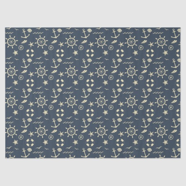 Nautic Gift Wrap Tissue Seidenpapier (Vorderseite)