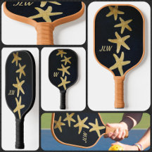 Nautic Golden Starfish Mit Monogramm Black