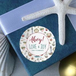 Nautic Holiday Personalisiert Runder Aufkleber