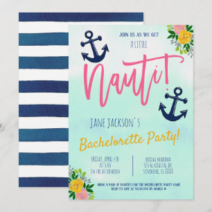 Nautic Junggeselinnen-Abschied Invite Einladung