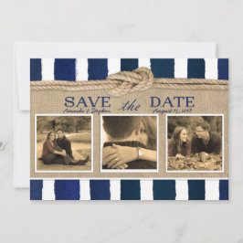 Nautic Knot Burlap Wasserfarbe Save the Date