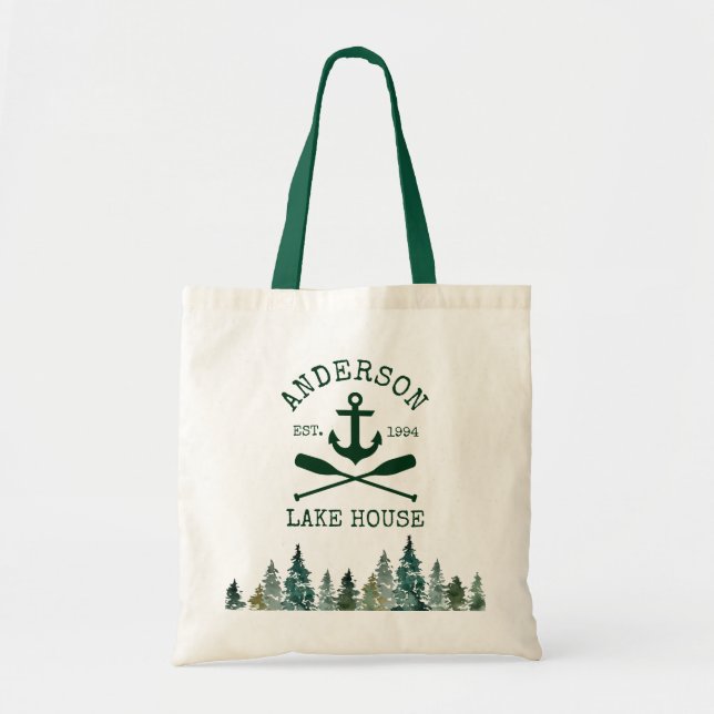 Nautic Lake House Anchor Oars Pines Tragetasche (Vorne)