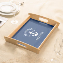 Nautic Lake House Familienname Anchor Navy Blue