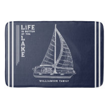 Nautic Lake House Family Name Navy Blue