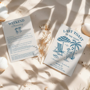 Nautic Last Toast Bachelorette Weekend Einladung