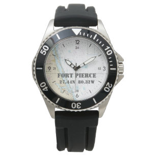 Nautic Latitude Longitude Boater Fort Pierce FL Armbanduhr