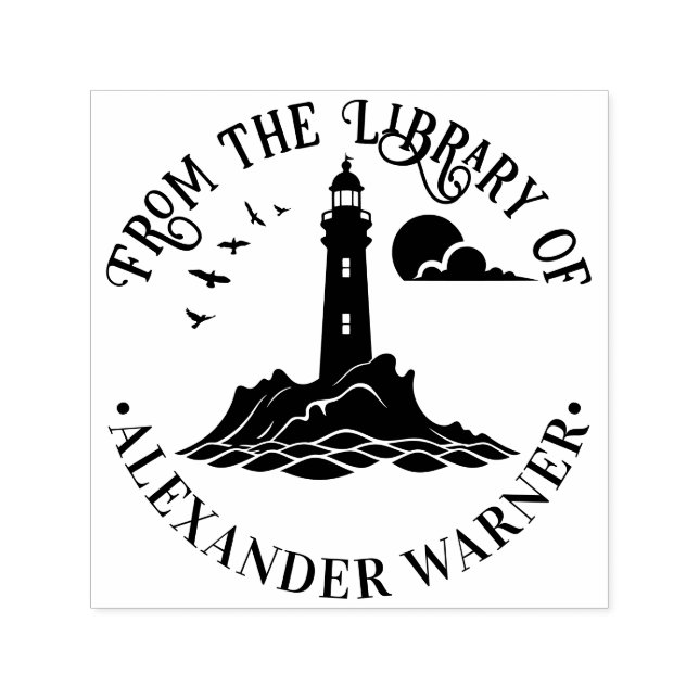 Nautic Lighthouse #3CB Bibliotheksname Permastempel (Design)