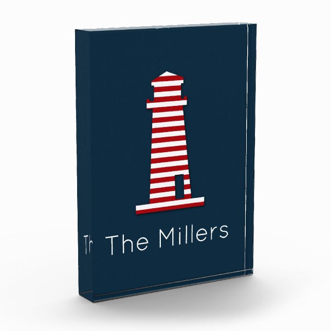 Nautic Lighthouse Family NAME Patriotic Ocean Fotoblock (Links)