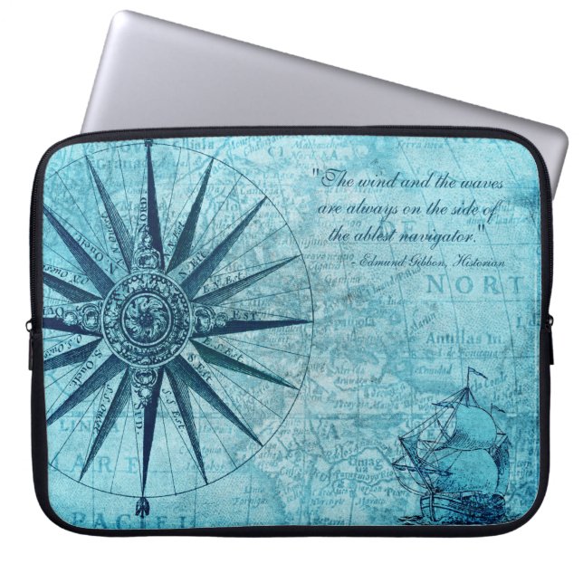 Nautic Map Design Electronics Tablet Sleeve (Vorderseite)