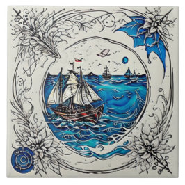 Nautic Marine Life Keramik Art Nr. 3 Fliese