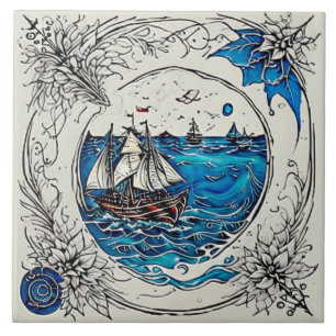 Nautic Marine Life Keramik Art Nr. 3 Fliese