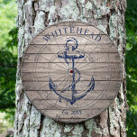 Nautic Monogram Anchor Beige Woge Dartscheibe<br><div class="desc">Personalisierter nautischer Anker. Ideal für Wiedersehen,  Hochzeit oder Familiengeschenke.</div>