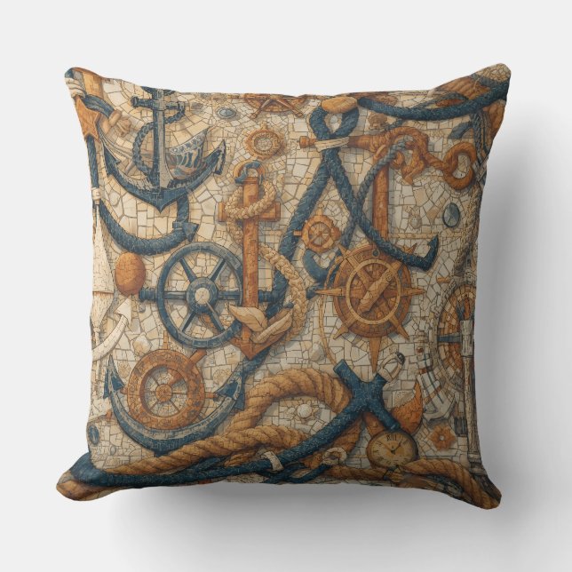 Nautic Mosaic Throw Kissen (Vorderseite)