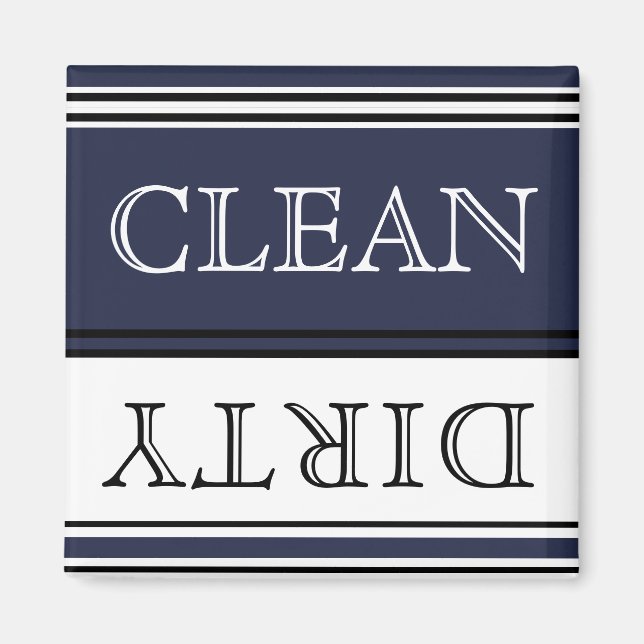 Nautic Mute Navy Blue Disshwasher Dirty Clean Magnet (Vorne)