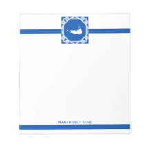 Nautic Nantucket Blue und White Notepad
