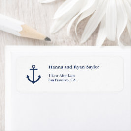 Nautic Navy Blue Anchor Address Labels