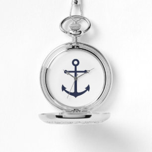 Nautic Navy Blue Anchor Armbanduhr