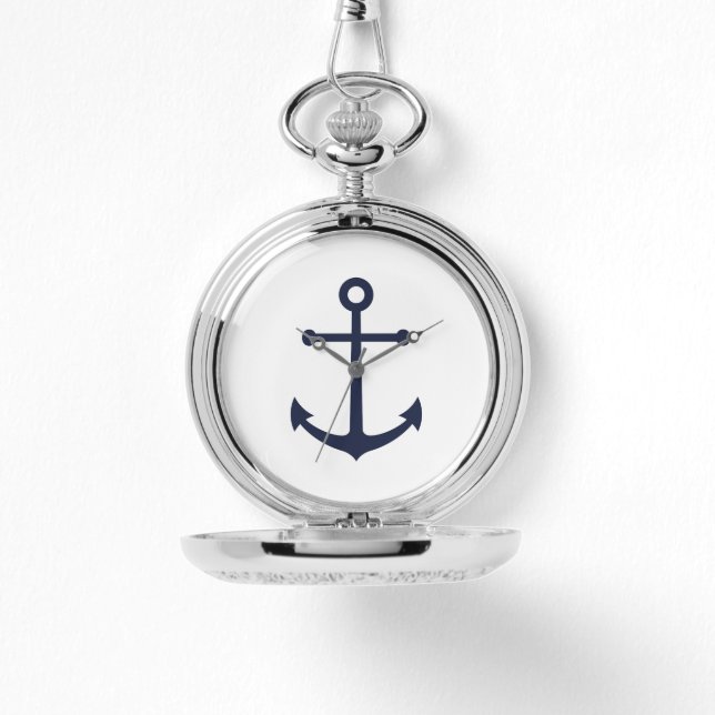 Nautic Navy Blue Anchor Armbanduhr (Vorderseite)