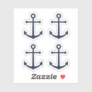 Nautic Navy Blue Anchor Aufkleber