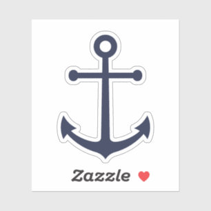 Nautic Navy Blue Anchor Aufkleber