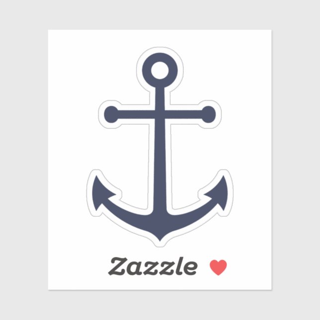 Nautic Navy Blue Anchor Aufkleber (Blatt)