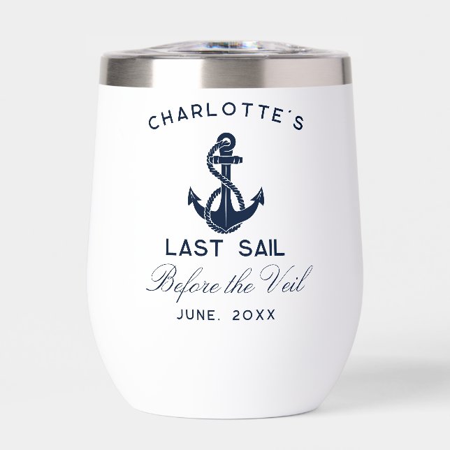 Nautic Navy Blue Anchor Bachelorette (Vorderseite)