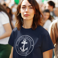 Nautic Navy Blue Anchor Boat Name Custom